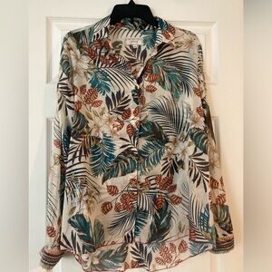 Johnny Was tropical palm blouse